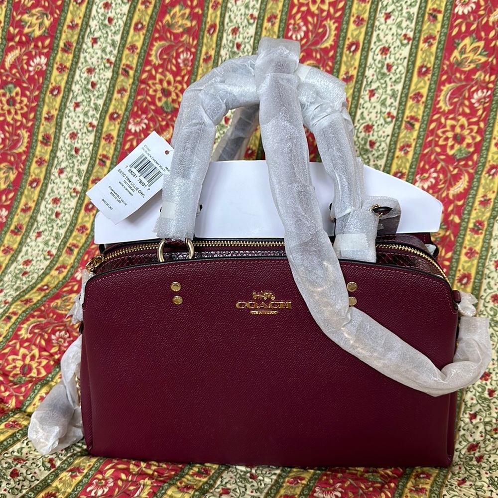 NWT Exotic Trim Lillie Carryall Coach Bag $160